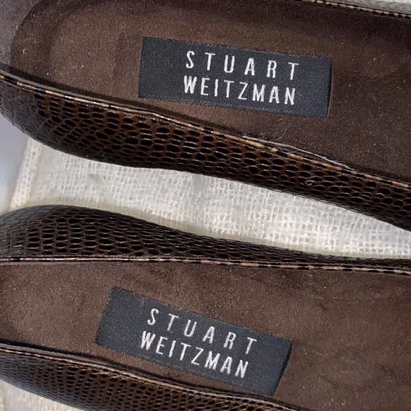 Stuart Weitzman Vintage Python Pumps Womens 6.5 Snakeskin Embossed Pattern - Picture 8 of 11